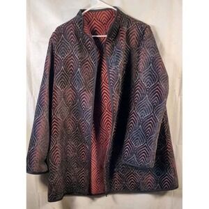Winding River Reversible Jacket Women One Size * Black Mauve Oversize Open Coat